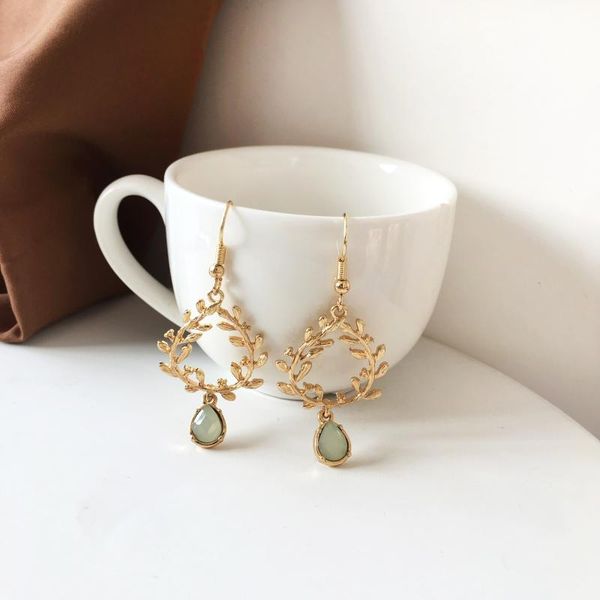 

dangle & chandelier bilandi trendy jewelry drop earrings spring summer style gold plating pretty green teardrop for girl lady gifts, Silver