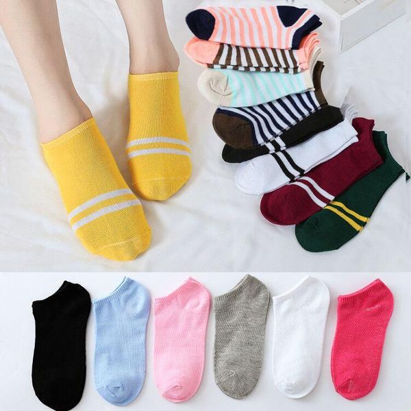 

socks & hosiery 5 pairs of sock slippers female low-cut non-slip cotton mixed hair good quality diverse options, Black;white