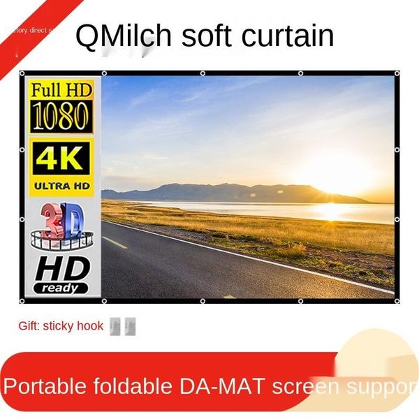 

projection screens simple milk silk projector screen 84 100 120 150 inch 16:9 film hd polyester