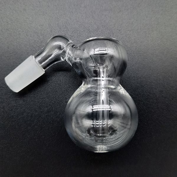 Bong Glas Asche Catcher Bowl Bubbler für Tornado Shisha Zwei Gelenkgröße 14 mm 18 mm Kürbisform Perkolator Downstem mit festem Rohr Öl Dab Rig Wasserpfeife