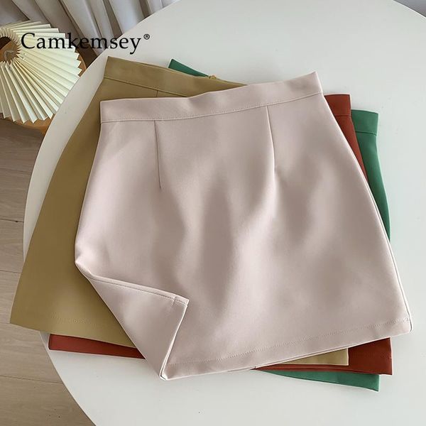 

skirts brief solid high waist a-line women spring autumn office lady work wear ol bodycon mini 5 colors, Black
