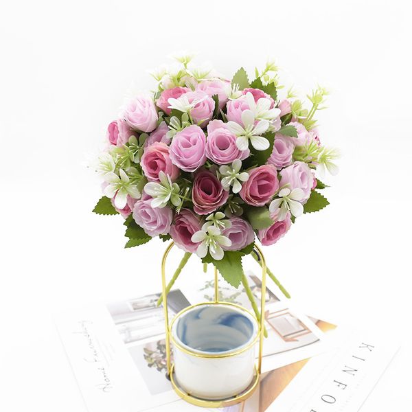 

28cm artificial flowers, 5 forks and 10 heads, modern home decoration, bridal rose bouquet, diy, interior wedding decoration