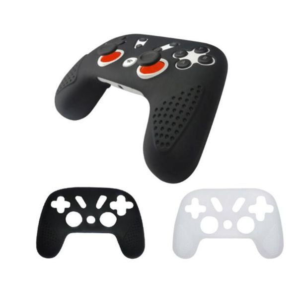 Game-Controller-Schutzhülle, weiche Silikonhülle für Google Stadia Premiere Edition Gamepad, Schwarz, Weiß