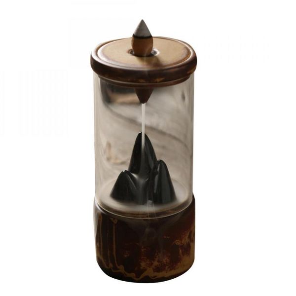 

sachet bags backflow incense burner smoke waterfall holder ceramic furnace detachable hourglass censer