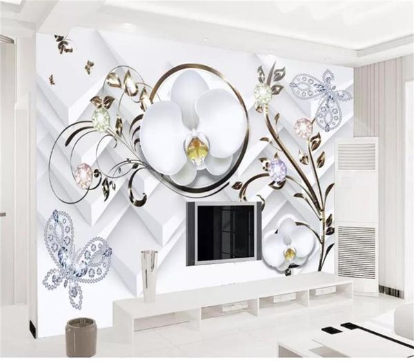 

wallpapers 3d wallpaper po custom size living room mural embossed jewels painting sofa tv background for wall