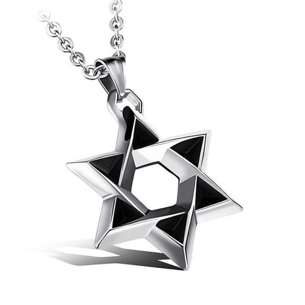 

design jewelry new stainless steel jewelry men's necklace six pointed pendant star same overbearing taobao, Silver