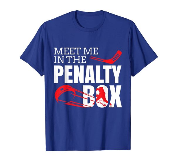

funny ice hockey t-shirt meet me in the penalty box, White;black