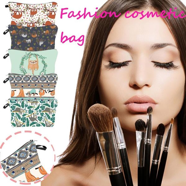 

dinnerware sets women travel small portable cosmetic bag cute printed cotton linen makeup case beauty wash organizer storage pouch kit toile