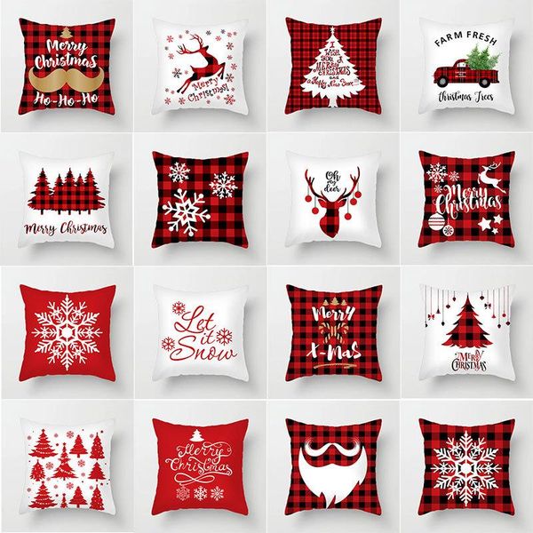 

pillow case christmas throw pillowcase linen cushion cover decoration cartoon elk home