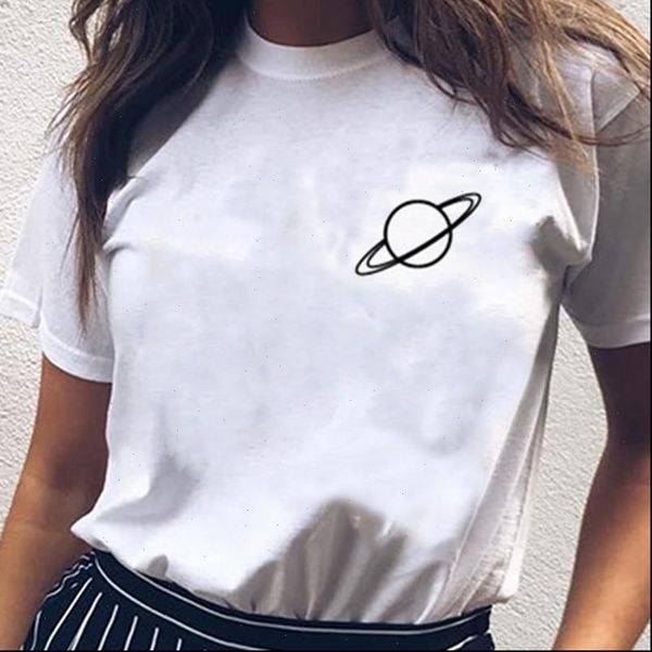 

saturn t shirts pocket shirt tumblr tee star space shirts casual cotton funny tee white t shirt women clothing