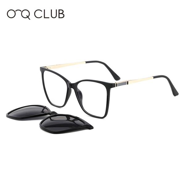 

fashion sunglasses frames o-q club magnetic polarized clip on women men glasses frame optical myopia eyeglasses prescription eyewear gn3002, Black