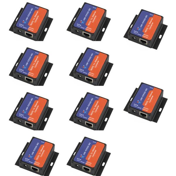 

10pcs usr-tcp232-302 tiny size serial rs232 to ethernet tcp ip server module ethernet converter support dhcp/dns