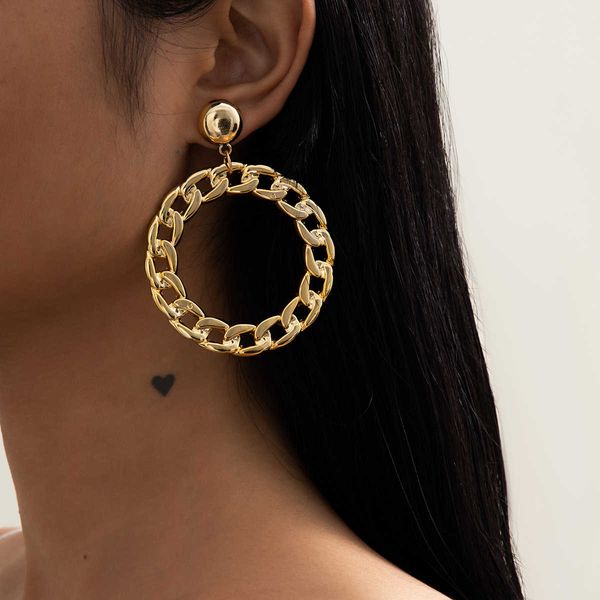

jewelry personality fashion hollow out ring women exaggerated atmosphere flower plate ccb punk earrings, Silver