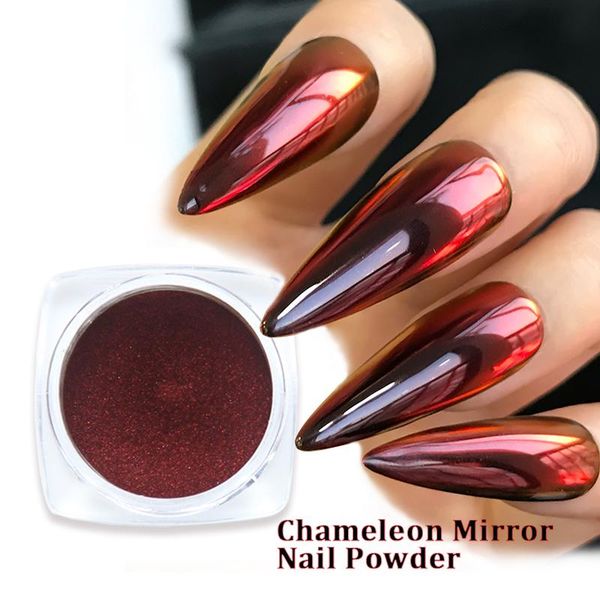 

nail glitter chameleon mirror powder metallic metal chrome pigment decoration gel polish art dust dazzling accessory, Silver;gold
