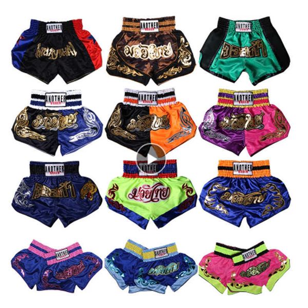 Kickboxing Fight Tiger Muay Thai Pantaloncini Adulti Bambini Leggeri Boxe Traspiranti Boxe Uomo Donna Stampa Grappling Sanda Boxe Short X0628