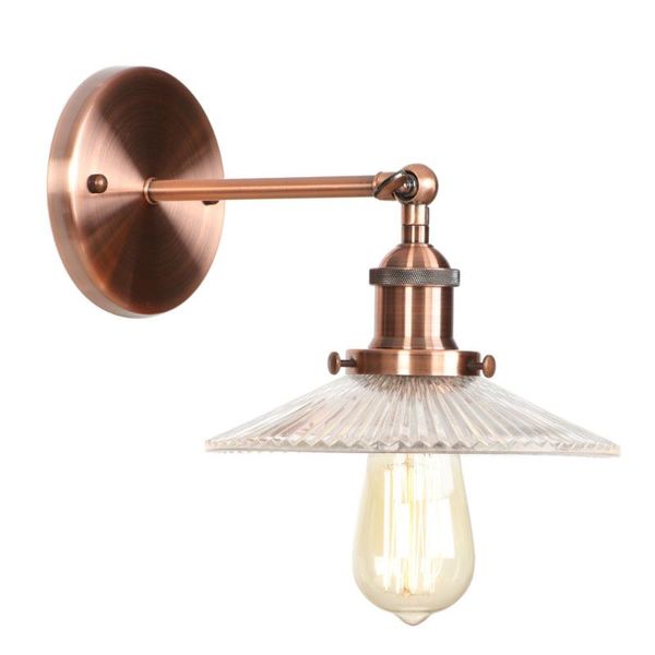 

wall lamp industrial loft decor rh iron glass lampshade sconce for bedroom mirror light vintage lights applique murale