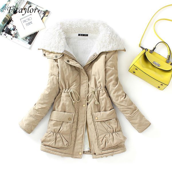 

winter cotton coat women slim snow outwear medium-long wadded jacket thick padded warm parkas, Black