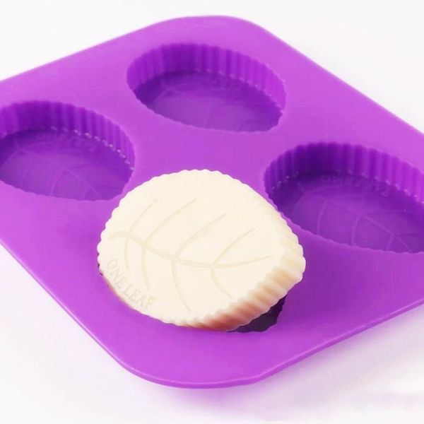 

craft tools food grade soft silicone handmade soap mold 4 cavities leaf stome making supplies fondant cake chocolate