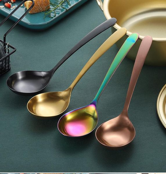 

spoons 1pcs 23.5cm stainless steel spoon kitchen cooking utensil tool soup tableware catering for home restaurant