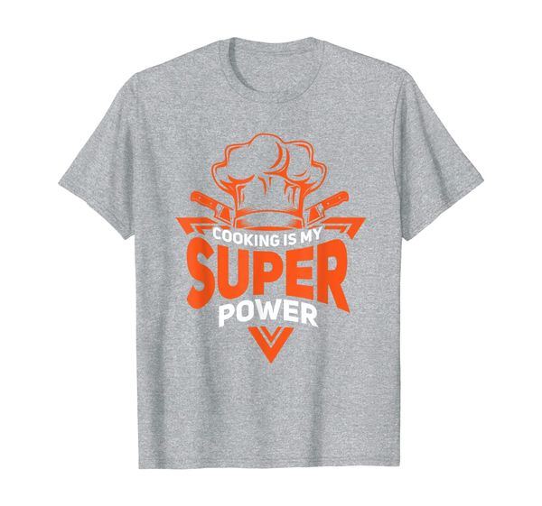 

funny cook gift chef cooking is my super power t-shirt, White;black