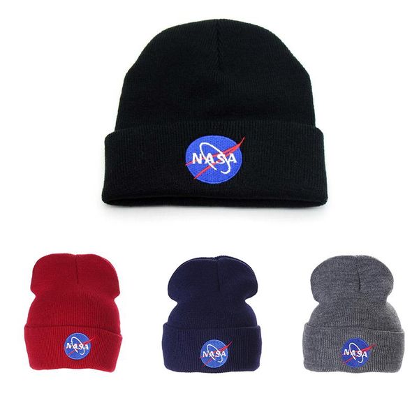 

beanies nasas letters earth embroidered beanie hat winter autumn wool knitted bonnet women men brand hiphop skullies cap