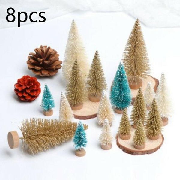 

christmas decorations 8pcs tree small pine placed in the deskdiy decoration simulation mini