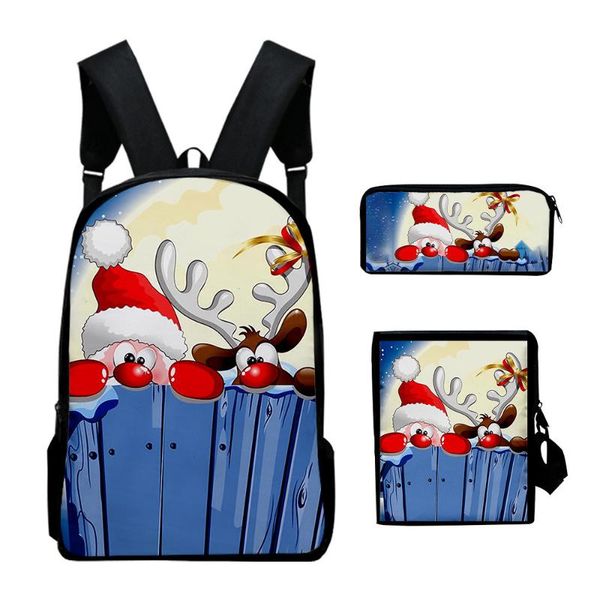 

backpack product oxford cloth 3d digital printing combination cartoons fashion casual boys girls three-piece suit