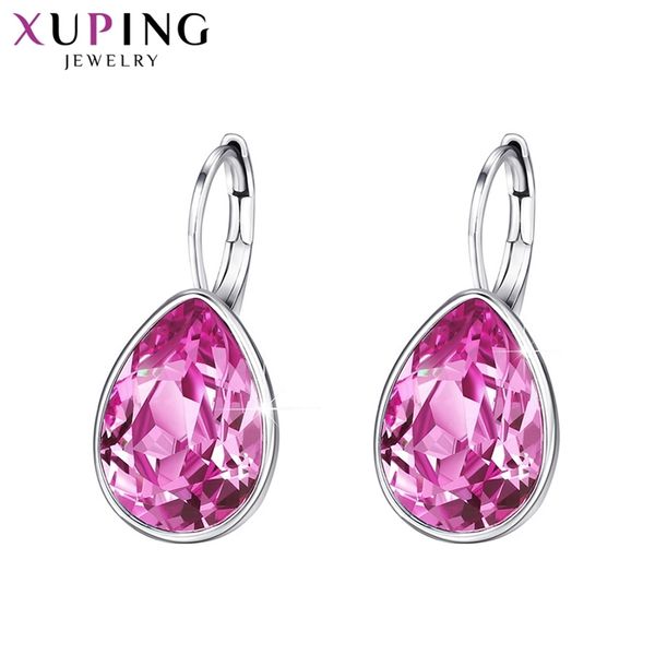 

xuping jewelry european style women colorful crystal earrings for anniversary party gift xe2108 210625, Silver