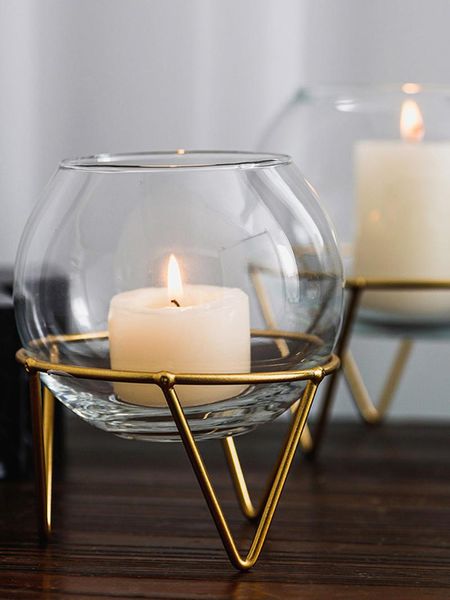 

candle holders modern iron home decoration accessories for center table living room decor candlestick christmas decorations