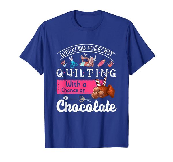 

quilting with a chance chocolate tshirt quilter gift, White;black