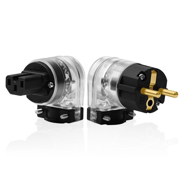 

smart power plugs l-shaped hifi plug one pair eu connector + iec female