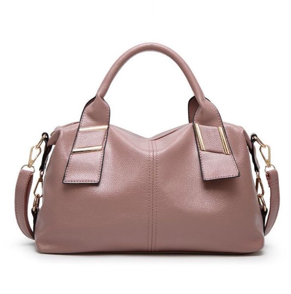 

hbp fashion big hands 2021 new women's s european and american one-shoulder diagonal soft leather tote bag pink