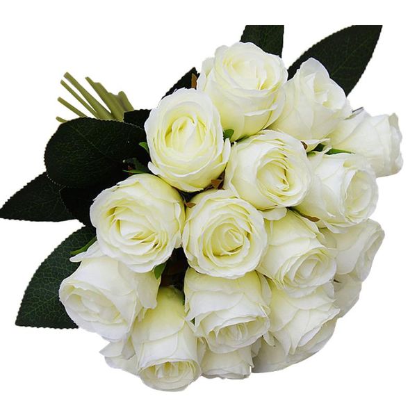 

decorative flowers & wreaths 18 heads party garden ornament home decor fake silk floral living room artificial rose diy wedding bouquet eleg