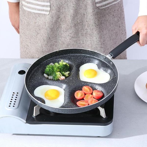 

four-hole omelet pan for eggs ham pancake maker frying pans creative non-stick no oil-smoke breakfast grill pan cooking tool