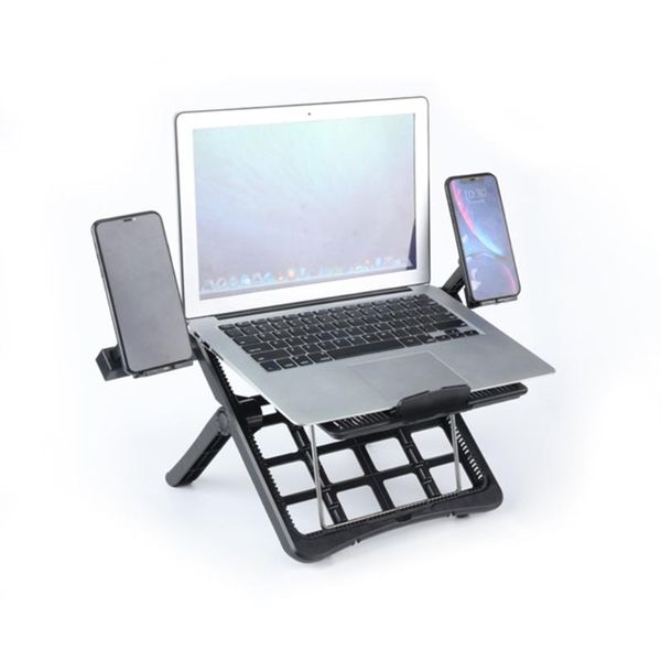 

lapcooling pads adjustable stand portable ergonomic lapdesk tray pc table bracket notebook holder with phone mount computer riser cooler