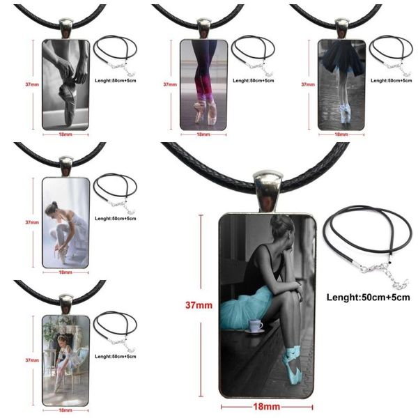 

pendant necklaces for men women ballerina ballet pointe shoes brand steel color jewelry fashion statement necklace glass pendants, Silver