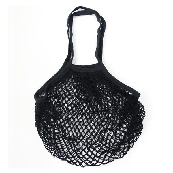 

storage bags shopping bag portable long handle reusable fruit shopper cotton tote mesh woven net shoulder for women