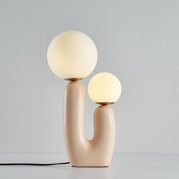 

table lamps post-modern led lamp resin glass ball for living room bedroom nordic art decor light home night bedside