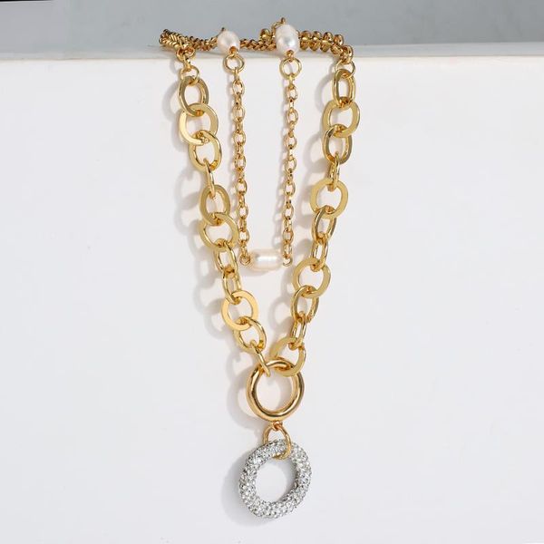 

chains aensoa fashion female full crystal big round pendants gold color rhinestone pendant necklace jewelry for men/women wholesale, Silver