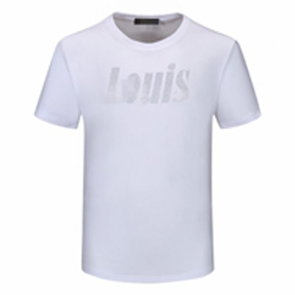 

yn14 luxury men's t-shirt bermuda european hip-hop printed short-sleeved t-shirt summer new casual round neck cotton men's shirt, White;black