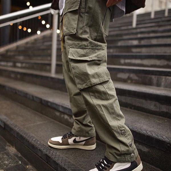 

men's pants cargo men 2021 hip hop streetwear jogger pant fashion trousers multi-pocket casual joggers sweatpants, Black