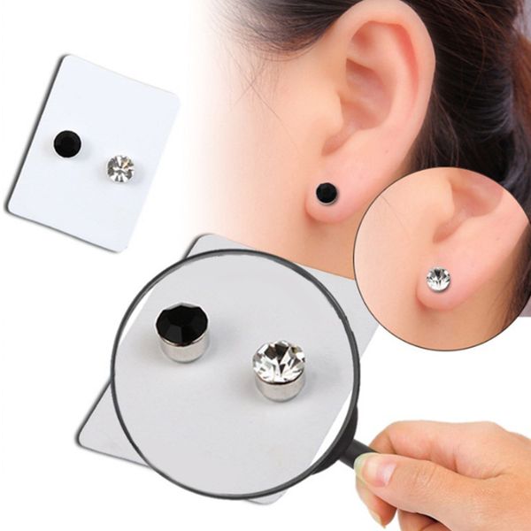 

cute romantic lovely clear magnetic stud earrings magnetic health jewelry magnets of lazy paste patch simple stud earrings, Golden;silver
