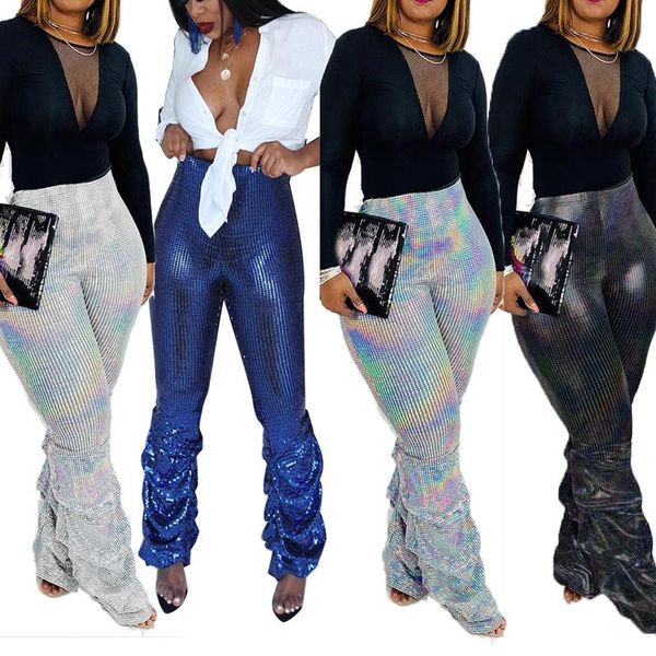 

women's leggings women classic shiny stacked pants high waist skinny trousers sweatpants draped ruched streetwear clothing, Black