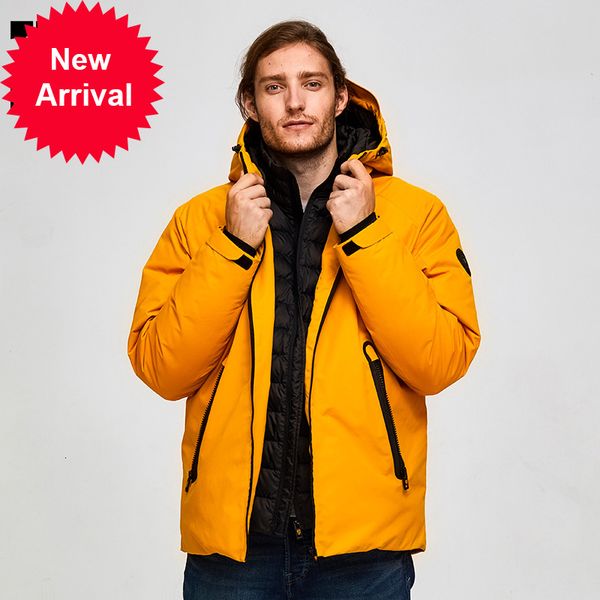 

tiger force oversize winter ski sport for men waterproof snow jacket fake two hooded male thicken coat, Black