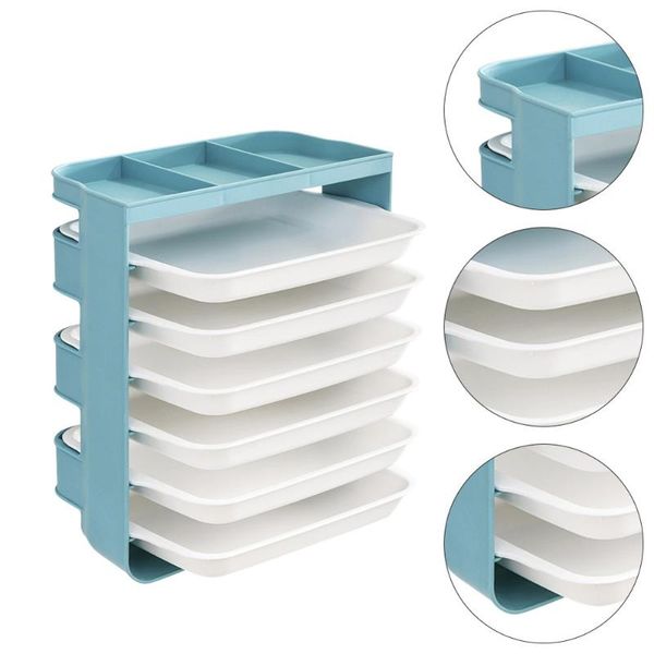 

hooks & rails storage rack dish 6 tier side kitchen shelf (green)