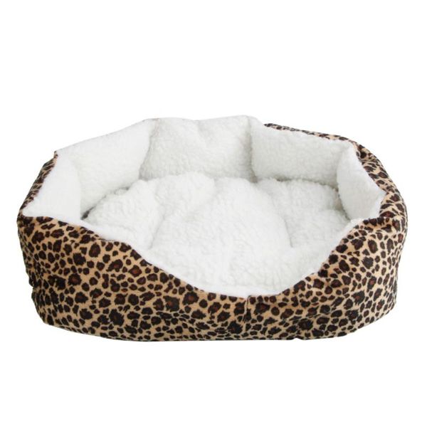 

kennels & pens warm soft kennel pet waterloo puppy dog house cat kitten sleeping resting bed w/mat pad leopard print blue comfortable cotton
