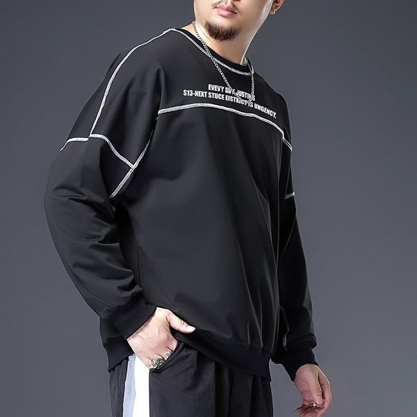 

2021 new plus size 7xl-xl cool men's autumn and winter retro dark harajuku trend boys korean college style sweater mdes, White;black