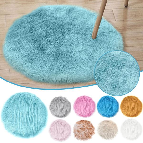 

carpets plush soft sheepskin bedroom carpet imitation wool pad hair bedside mat sofa cushion solid rugs living room fur #t2g