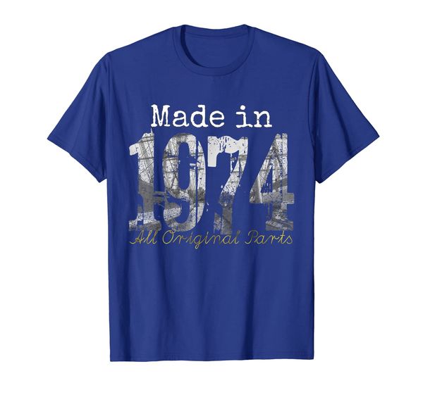 

made in 1974 tee - 45 year old shirt 1974 45th birthday gift, White;black