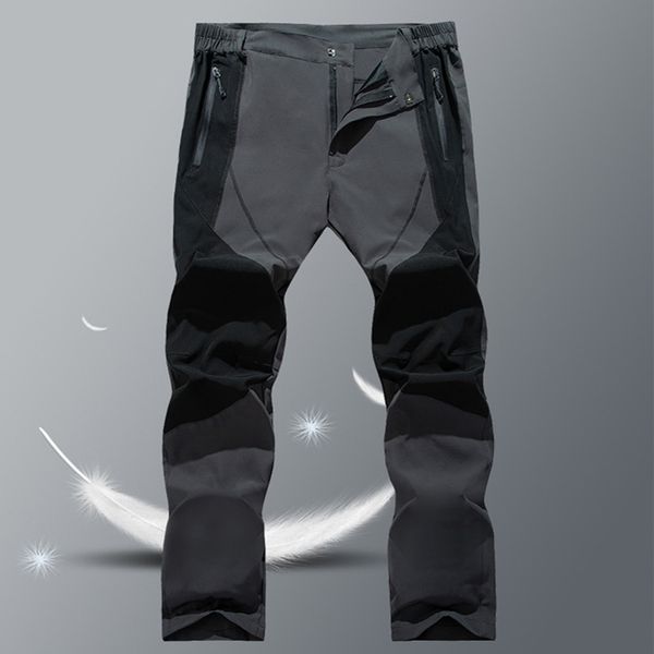 

quick-drying pants men's summer thin outdoor sports stretch breathable loose xxl large size ice silk suitable for mountaineering and ri, Black;green